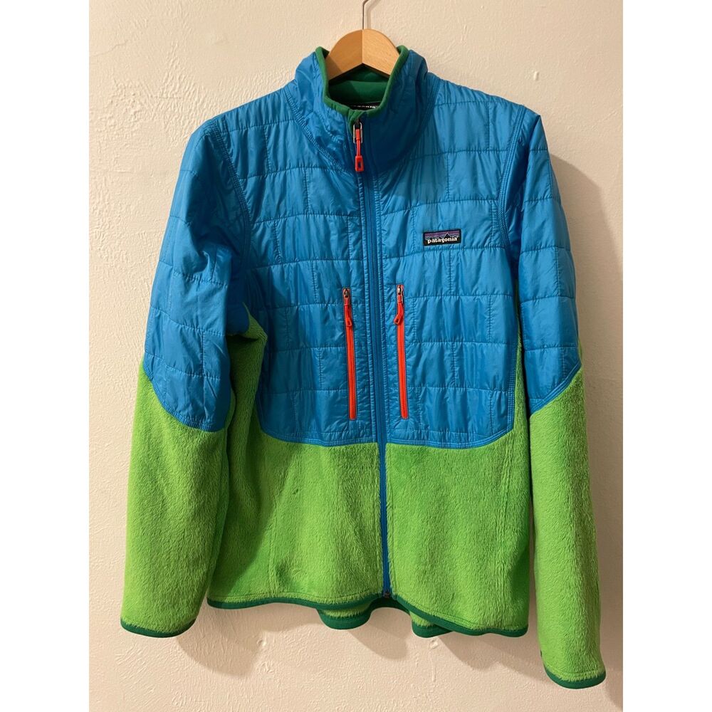 RARE EUC Patagonia Nano Puff Hybrid R2 Fleece - Men Medium - Primaloft Polartec